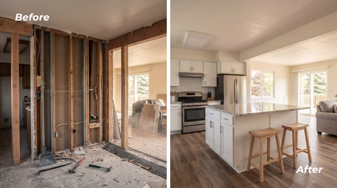 Kitchen Structural Demolition & Framing